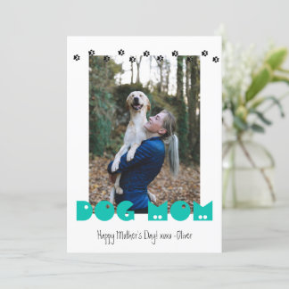 Dog mama | Pawprinters | Aangepaste foto-Moederdag Feestdagenkaart