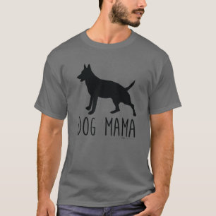 Dog Mama Silhouette Word Design T-shirt