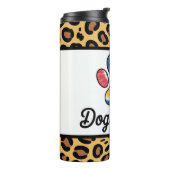 Dog Mama Tie-Dye Paw Print Leopard Pattern Design Thermosbeker (Gedraaid links)