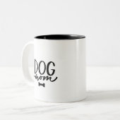Dog mama tweekleurige koffiemok (Voorkant links)