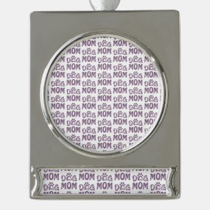 Dog mama verzilverd banner ornament