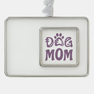 Dog mama verzilverd kader ornament