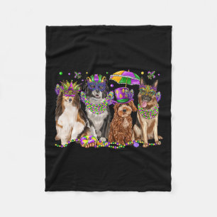 Dog Mardi Gras Festival Matching Party Hondenliefh Fleece Deken