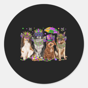 Dog Mardi Gras Festival Matching Party Hondenliefh Ronde Sticker
