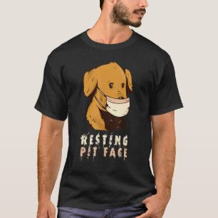 Dog Mask Face Resting Pit Face Funny Dog Happy Do T-shirt