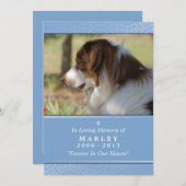 Dog Memorial 5x7 Light Blue Don't Grieve Poem Programma (Voorkant / Achterkant)