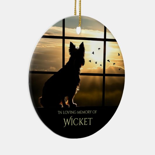 Dog Memorial Aangepaste naam Keramische Ornament (Rechts)