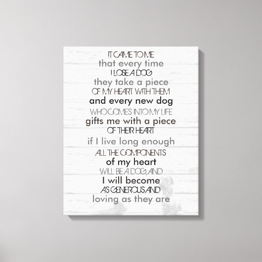 Dog Memorial Canvas Afdruk (Voorkant)