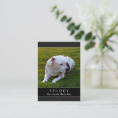 Dog Memorial Card - Carte photo noir moderne (Debout devant)