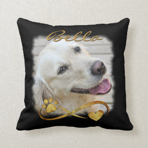 Dog Memorial Foto Paw Heart Infinity Keepomwille Kussen