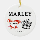Dog Memorial Foto terug Ceramic Ornament (Voorkant)