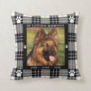 DOG Memorial Foto van LOVING MEMORY Black Pset Kussen