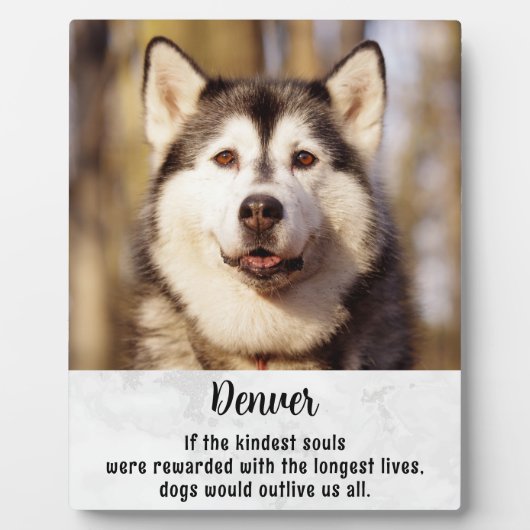 Dog Memorial gepersonaliseerde foto huisdier verli Fotoplaat (Voorkant)