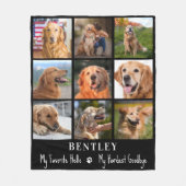 Dog Memorial Gift Pet Loss Custom 9 Photo Collage Fleece Deken (Voorkant)