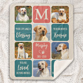 Dog Memorial Gift Pet Loss Retro Colors 6 Foto Sherpa Deken