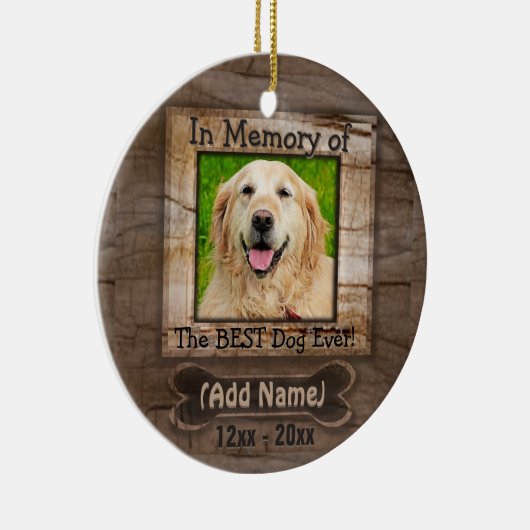 Dog Memorial Keramisch Ornament (Rechts)
