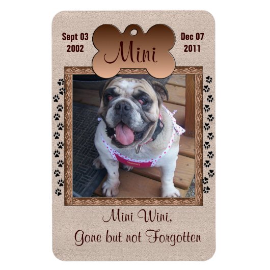 Dog Memorial Magneet (Verticaal)