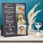 Dog Memorial Personalized Pet Loss Gift 3 Foto Fotoplaat (Zijkant)