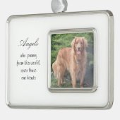 Dog Memorial Persoonlijk kerstfeest Verzilverd Kader Ornament (Links)