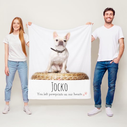 Dog Memorial Pet Loss Keepomwille Foto gepersonali Fleece Deken (In situ)