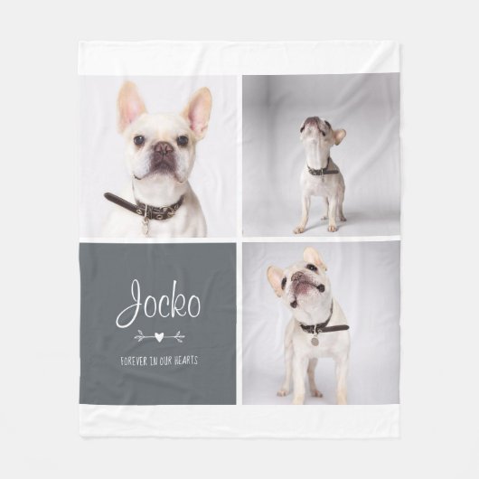 Dog Memorial Pet Loss Keepomwille Photo Collage Fleece Deken (Voorkant)