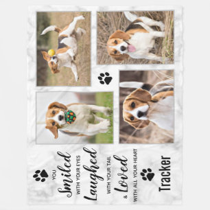 Dog Memorial Pet Loss Keepomwille Photo Collage Fleece Deken