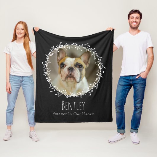 Dog Memorial Pet Loss Keepomwille Photo Wreater Fleece Deken (In situ)