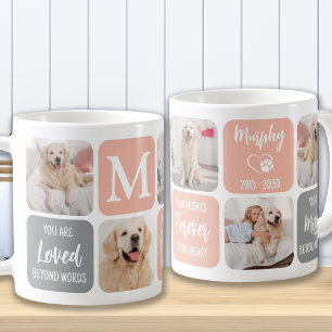 Dog Memorial Pet Loss Modern Trendy Photo Collage Koffiemok
