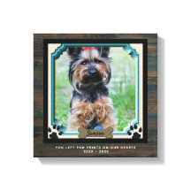 Dog Memorial PHOTO Canvas Paw Print on Our Height