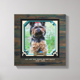Dog Memorial PHOTO Canvas Paw Print on Our Height