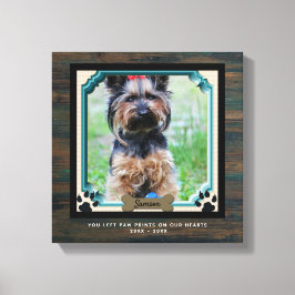 Dog Memorial PHOTO Canvas Paw Print on Our Height