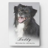 Dog Memorial Photo Elegant Keepsake Plaque (Devant)