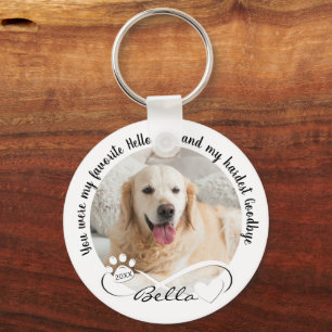 Dog Memorial Quote 2 Foto Pawprint Heart Infinity Sleutelhanger