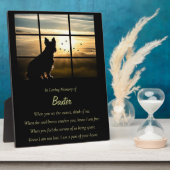 Dog Memorial Spiritueel gedicht Sunset Custom Name Fotoplaat (Zijkant)
