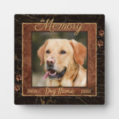 Dog Memory Marble Rustic Gold Square Keepslag Fotoplaat (Voorkant)