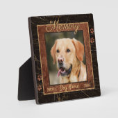 Dog Memory Marble Rustic Gold Square Keepslag Fotoplaat (Voorkant)