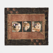Dog Memory Marble Rustic Memorial Fleece Deken (Voorkant (Horizontaal))