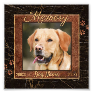 Dog Memory Marble Rustic Square Keepslag Foto Afdruk