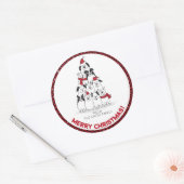 Dog Merry Kerstmis Ronde Sticker (Envelop)
