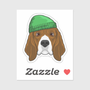 Dog met Beanie Sticker