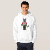 Dog met beker koffie hoodie (Voorkant volledig)