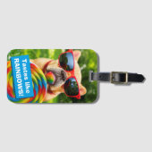 Dog met Big Lollipop Bagagelabel (Voorkant (horizontaal))
