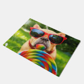 Dog met Big Lollipop Deurmat (Schuin)