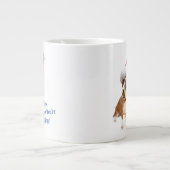 Dog met Big Santa Hat Extra Grote Beker (Voorkant)