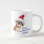 Dog met Big Santa Hat Extra Grote Beker (Rechts)