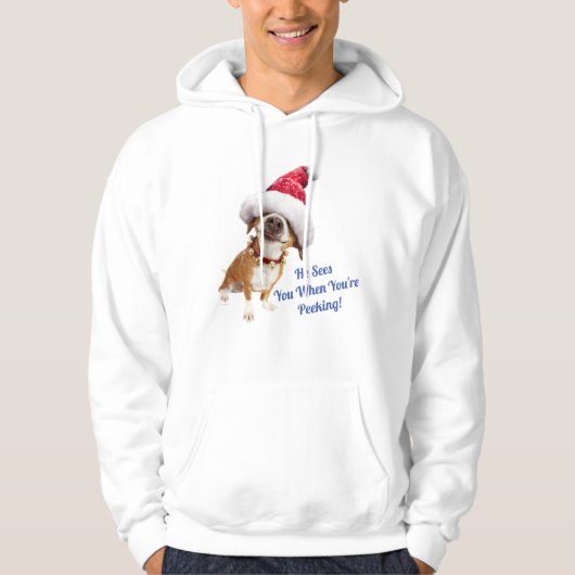 Dog met Big Santa Hat Hoodie (Voorkant)