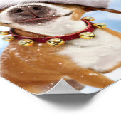 Dog met Big Santa Hat Poster (Hoek)