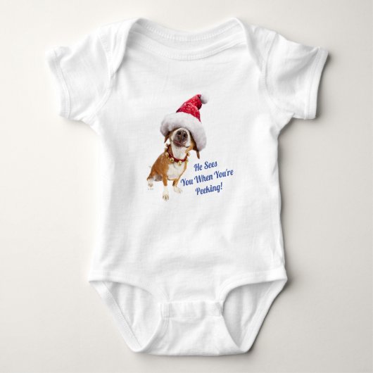 Dog met Big Santa Hat Romper (Voorkant)