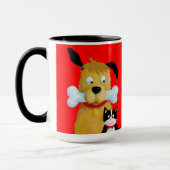 Dog met Bone & Cat - Funny Mug Mok (Links)