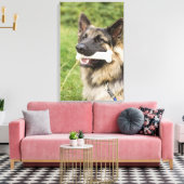 Dog met bot canvas afdruk (Insitu (Woonkamer))
